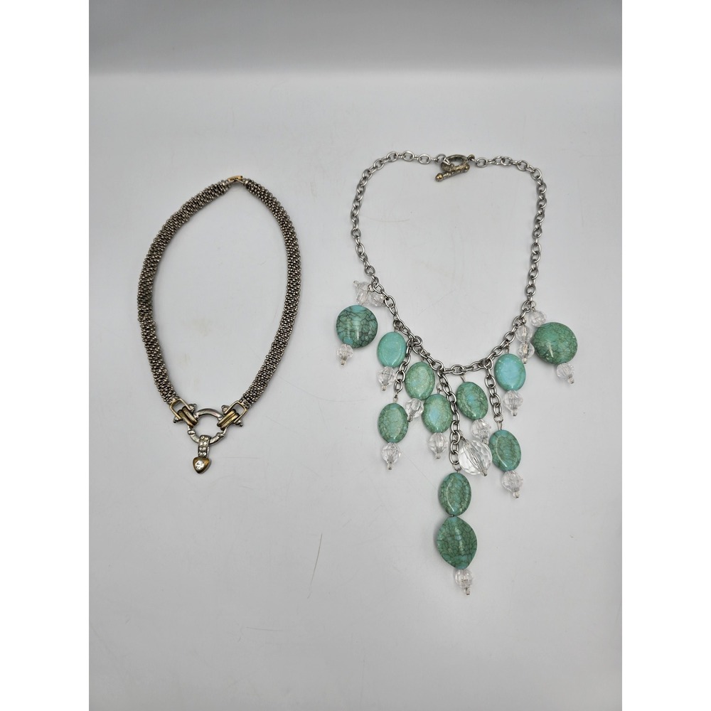 Unbranded Necklace Bundle Women OS Multi Excellent Two-Tone Mesh Turquoise Stone
